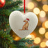 Labrador Fox Red in Santa Hat Christmas Heart Bauble